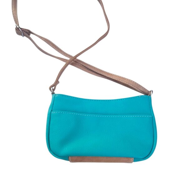 MultiSac Turquoise & Tan Faux Leather Mini Crossbody Bag - Picture 8 of 13